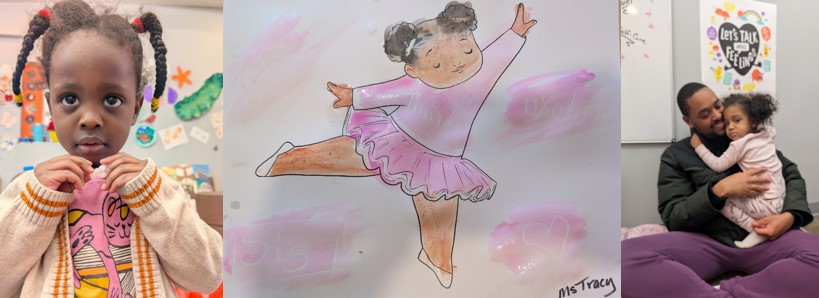 Photos from District Office Administrator Tracy Baton's visit to the Trying Together center in Homewood, where she read the book "Big" during a Black History Month event.