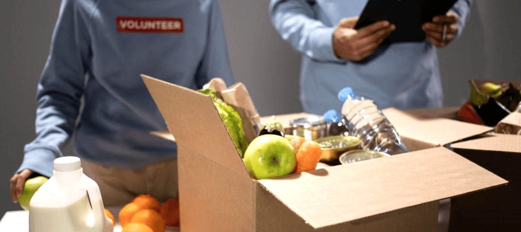A photo of food bank workers