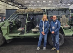 Michigan State Representatives Denise Mentzer and Mike McFall attend the Michigan Defense Expo. Michigan State Representatives Denise Mentzer and Mike McFall attend the Michigan Defense Expo.