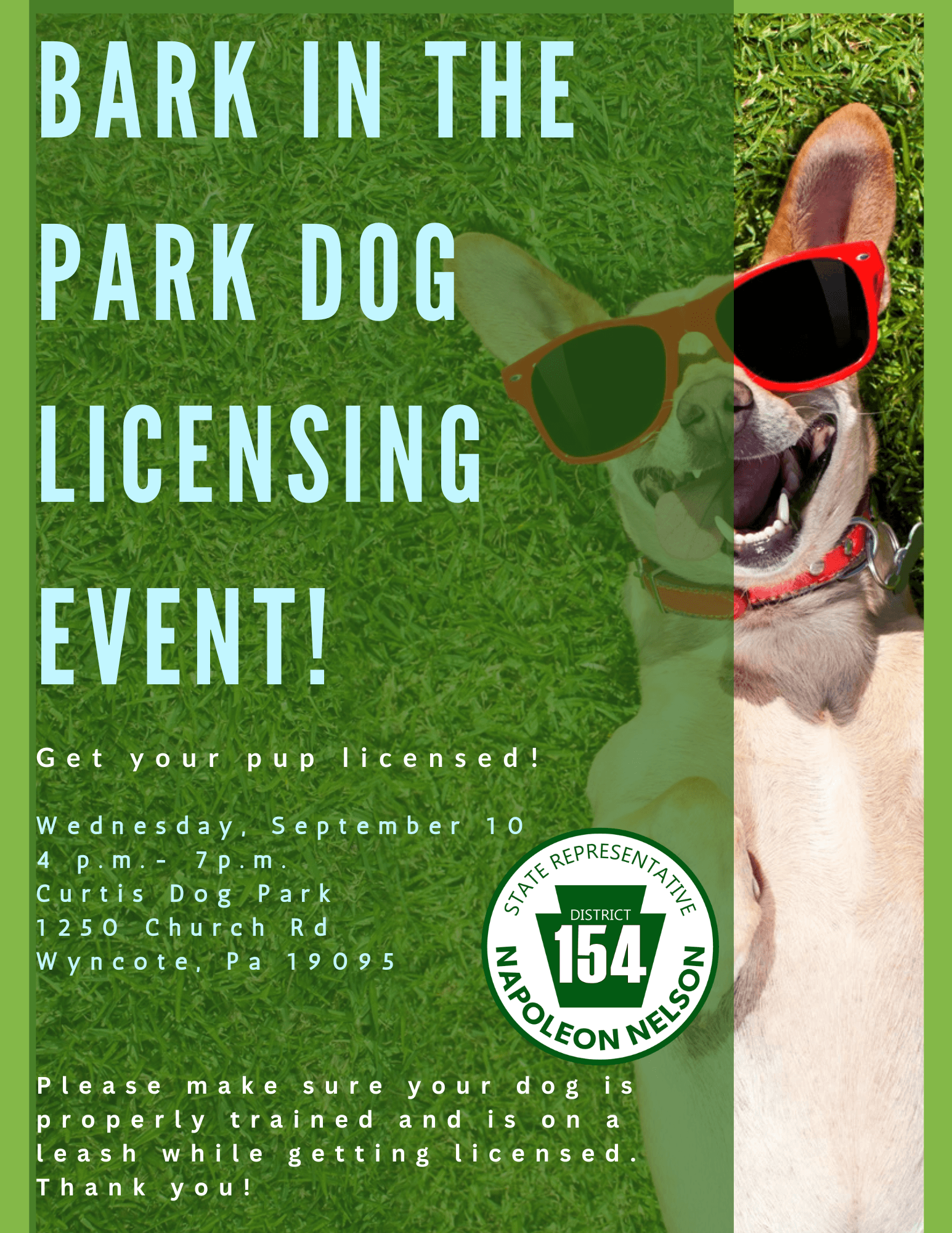 Bark in the Park Dog Licensing Event
