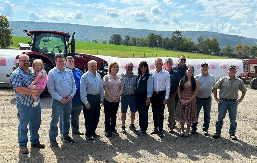Rep. Pashinski and Luzerne County Farm Bureau Members pose for a photo at the Smith Family Farm.