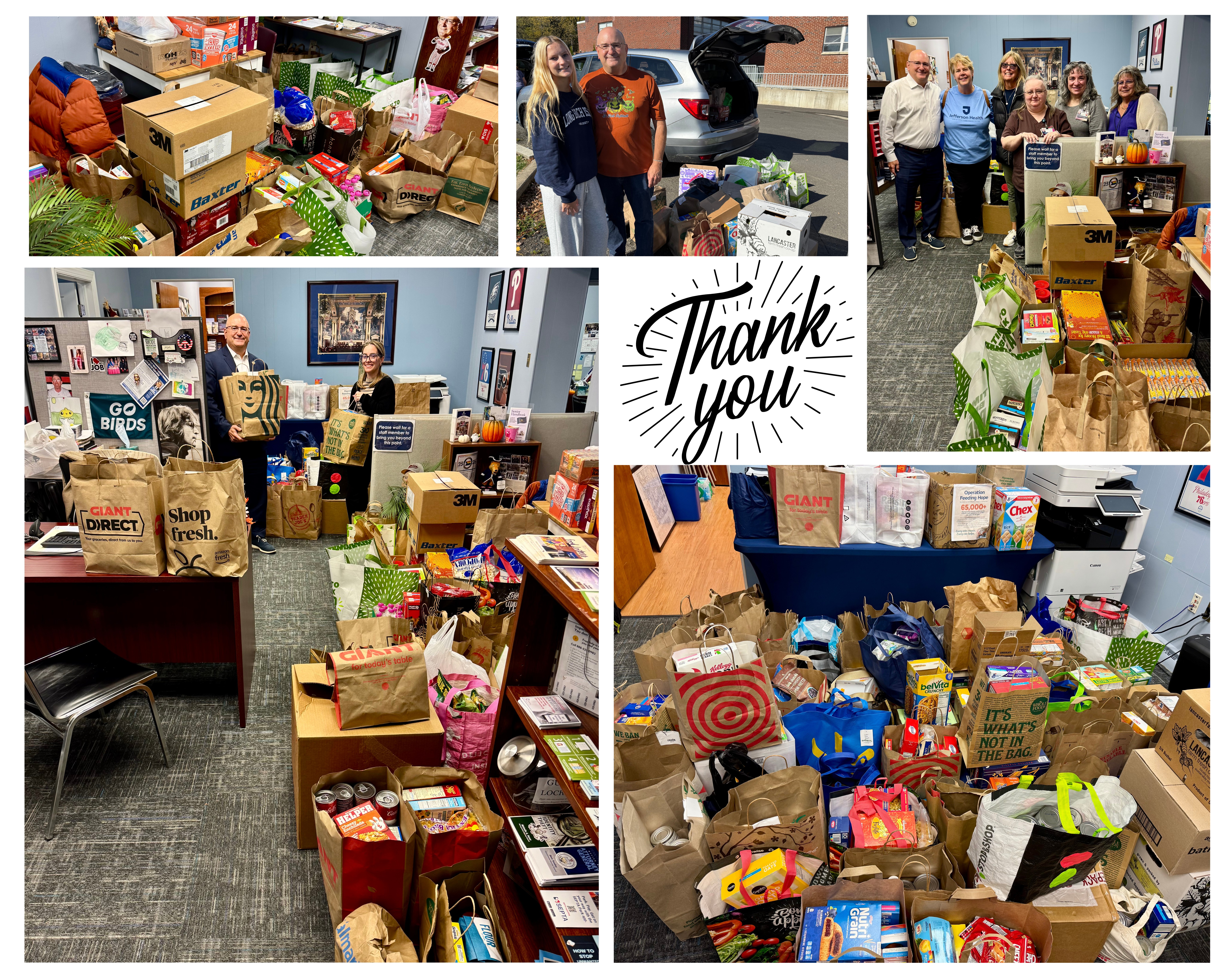 Image collage of pantry donations