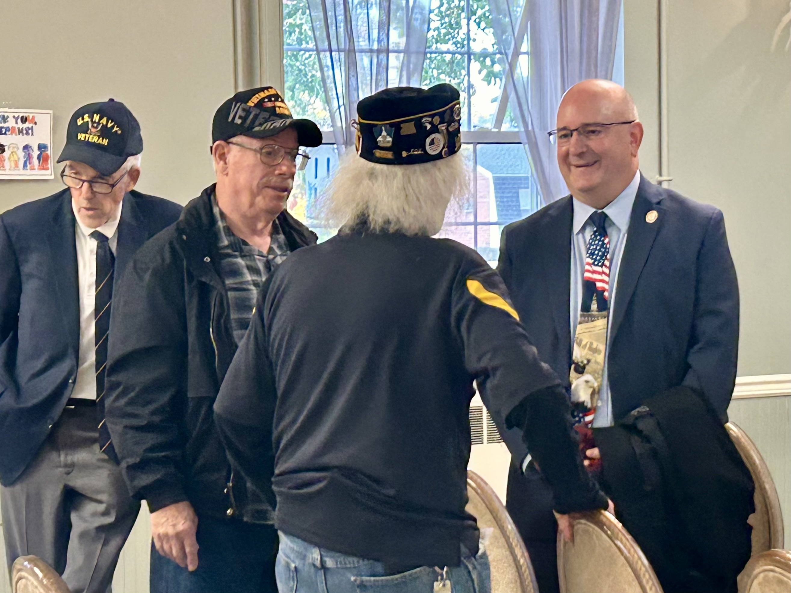 Rep. Sanchez speaking to Veterans at the Veterans Day Breakfast at the North Penn VFW.