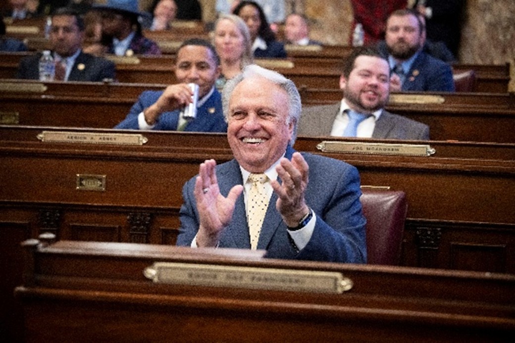 Rep. Pashinski applauds while on the floor of the PA House of Representatives.