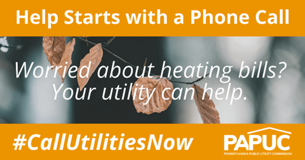 A graphic that says "Help starts with a phone call, call utilities now."