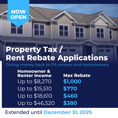 Prop Ta Rent Rebate Applications Accepted until Dec. 31.