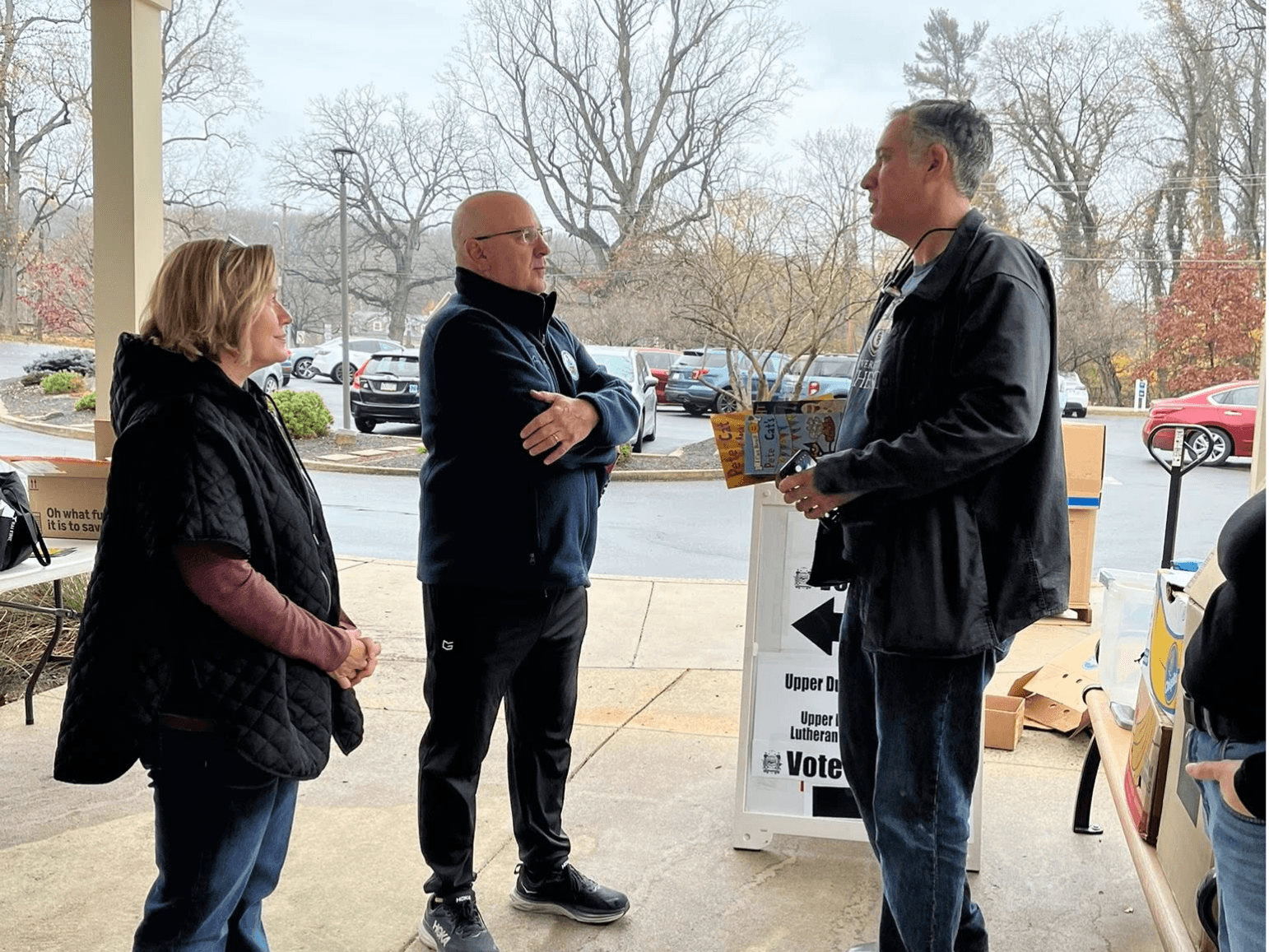 Rep Sanchez and Senator Collett speaking to the Book Smiles Executive Director, Larry Abrams.