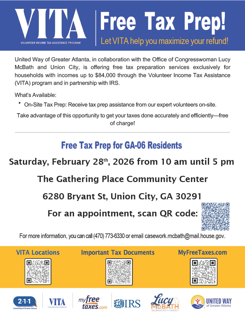 Click this flyer to book a tax prep appointment with the United Way.