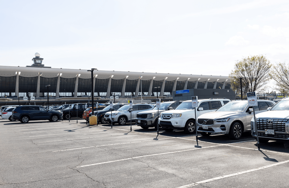 Dulles International Airport terminal parking lot