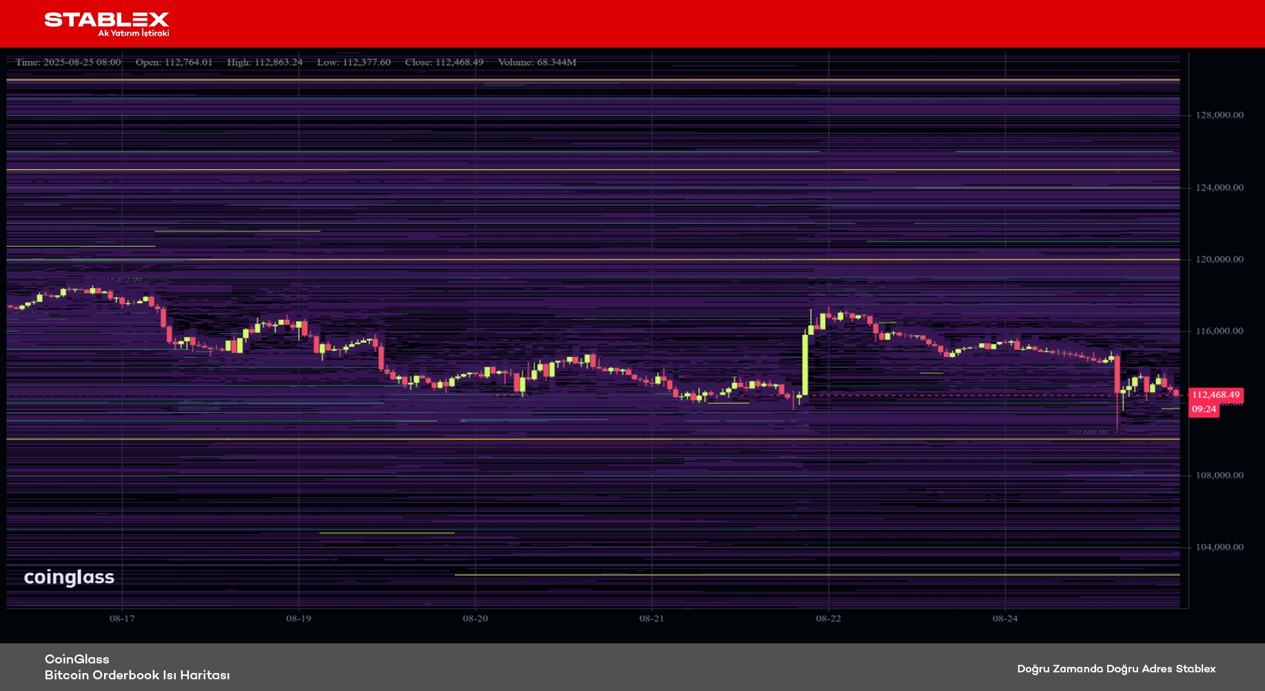 Kripto Para Durumu 2025/33 - Grafik 2 - Bitcoin Orderbook Isı Haritası