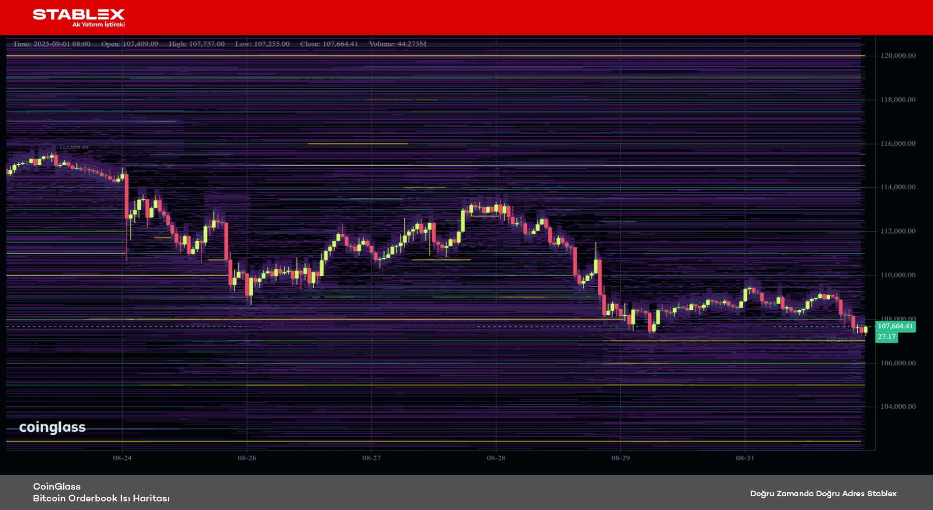 Kripto Para Durumu 2025/35 - Grafik 2 - Bitcoin Orderbook Isı Haritası