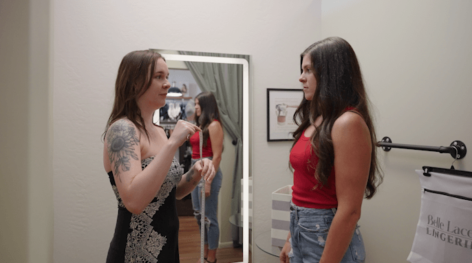 Professional bra fitting