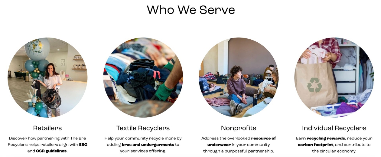Bra recycling donation program